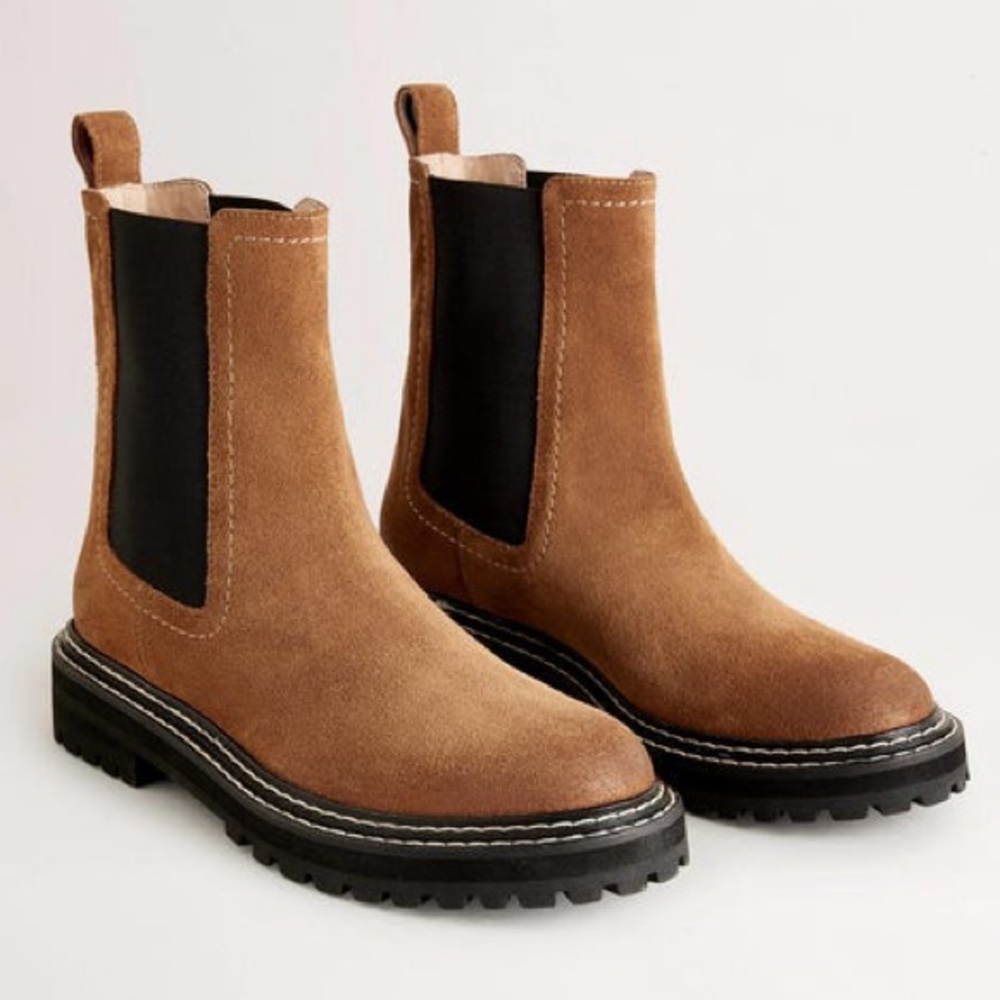 Boden Brown and Black Suede Boots